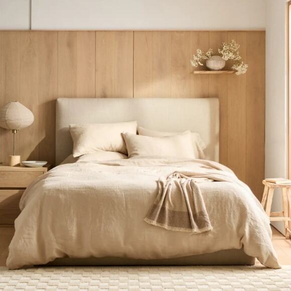 Quince European Linen Duvet Cover Set - King/Cal King Oat NWOT - Picture 1 of 8